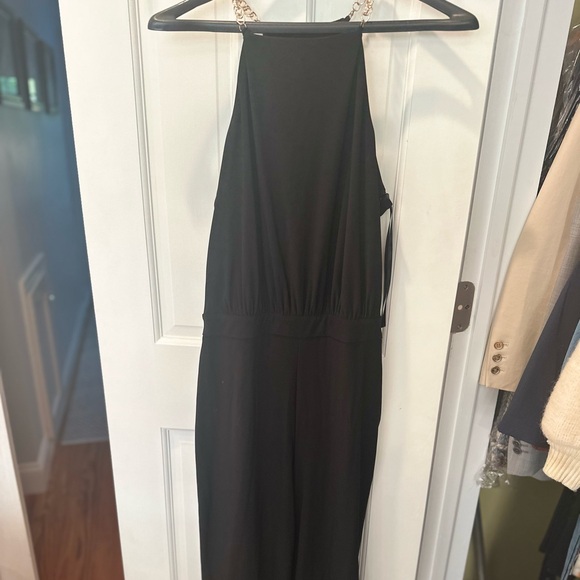 Laundry black jumpsuit with gold chain straps - Picture 2 of 5